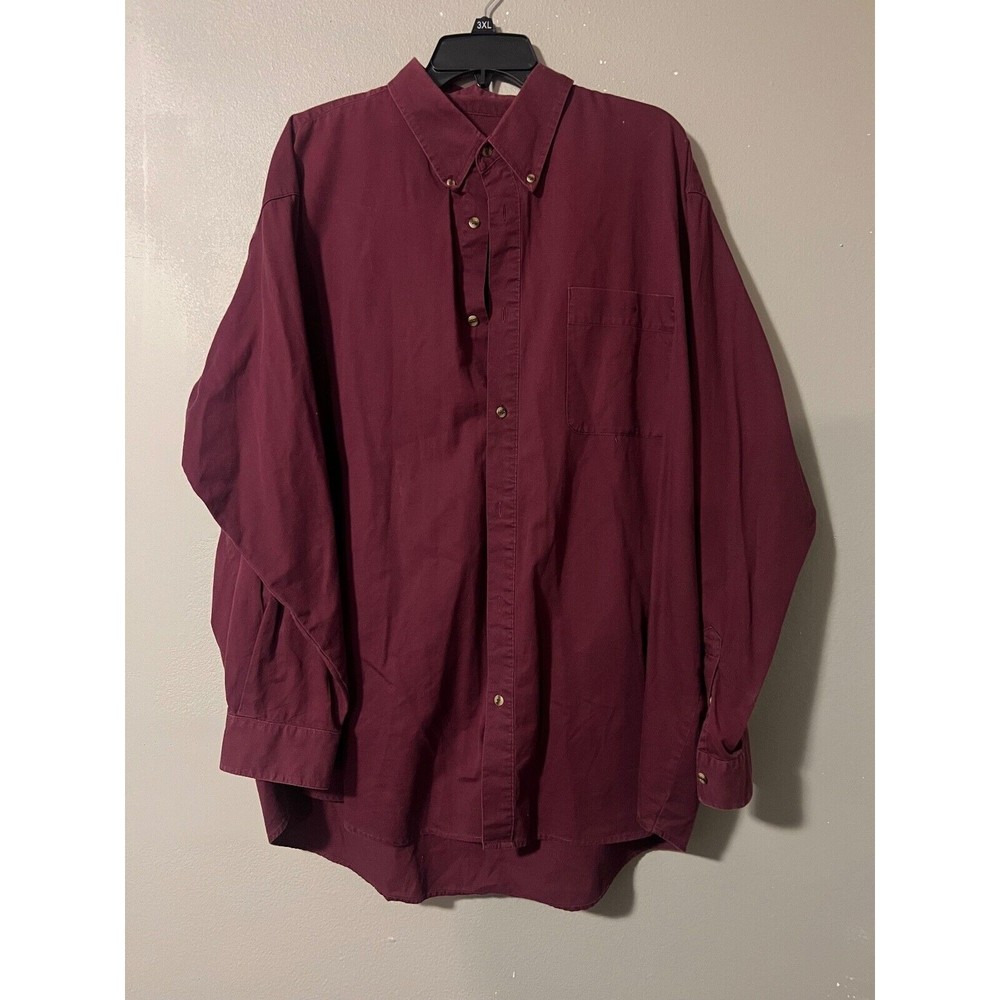Bugle Boy Original BBC Long Sleeve Mens Oxford Button Down‎ Shirt 2XLT Wine